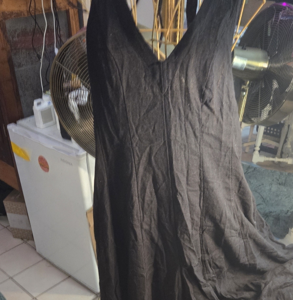 Free-est Black Linen Jumpsuit